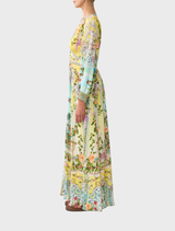 Button dress with a uniquely shaped waistband, drawing inspiration from the grandeur of the Tales of Topkapi Palace.