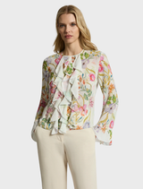 Ivory blouse with a charming floral print, ideal for adding a touch of femininity to any wardrobe.