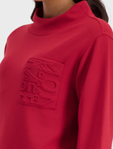Chimney red stand-up collar top, designed for versatility and style, perfect for various outfits and events.