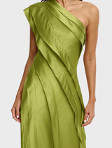 Chive-colored Blenfleet Maxi Dress, featuring a graceful design ideal for both casual and formal occasions.