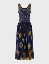 The Imperial Gate's jersey tank dress with a contrasting skirt, offering a chic and contemporary look for various events.