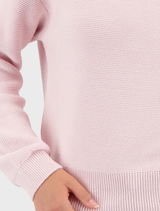Simple light rose sweater featuring a left-left design, perfect for a relaxed and stylish look.