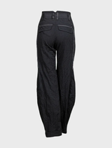 Black pepper trousers showcasing a contemporary cut, perfect for both casual and formal settings.
