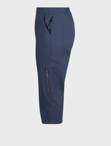 Stylish cropped cargo pants in French navy, featuring a zip closure and functional pockets for everyday wear.