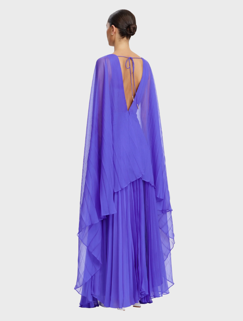 Elegant Darnhill Maxi Dress in Azure Purple, designed with a flattering fit and vibrant hue for special occasions.