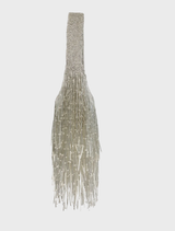 A stylish silver Drip Birch Bag, highlighting its unique texture and contemporary shape.