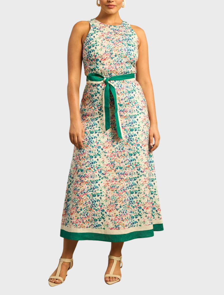 Marble-patterned Dusk Dress, designed with a flowing silhouette, perfect for elegant evening gatherings.