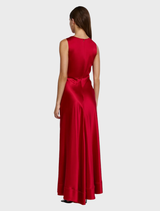 Elegant garnet Eastoncroft maxi dress, showcasing a stylish design ideal for both day and evening wear.