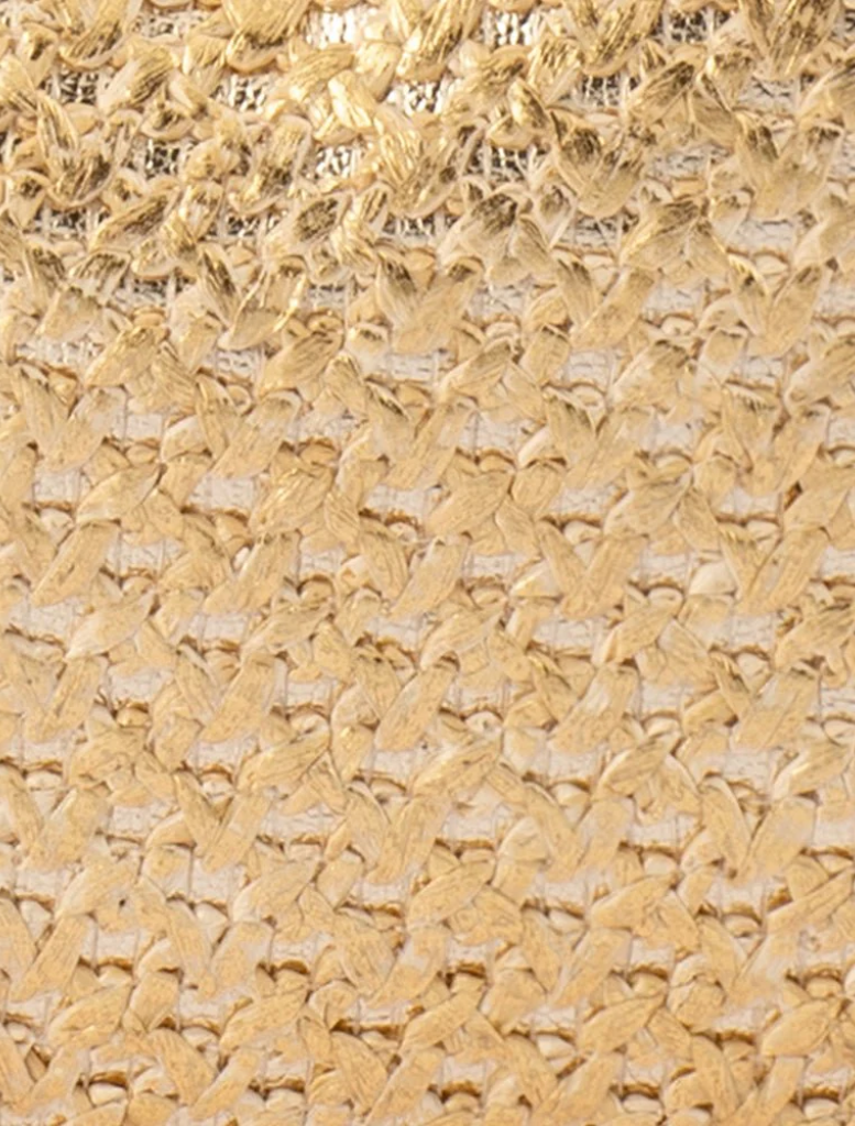 Stylish gold woven hobo bag, made from textured fabric perfect for adding a touch of elegance to any outfit.