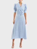 Pale blue Effie Midi Dress with a flattering fit, perfect for casual outings or formal events.