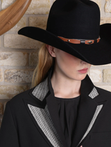 Chic black jacket featuring a classic design, suitable for various settings and occasions.