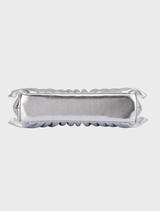  Silver clutch bag with pleated detailing from Hollie, designed for a sophisticated touch to evening attire.=