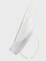 Chic white Molly fascinator showcasing refined design, perfect accessory for upscale events and celebrations.