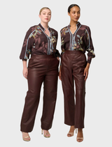 Ember Vines Asher Viscose Faille Shirt, showcasing a delicate floral print on a smooth, breathable fabric.