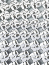 silver clutch bag showcasing a fashionable chain design, perfect for complementing formal attire.