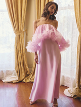Sophisticated strapless gown in pale pink by Fiorina, combining elegance and style for any formal celebration.