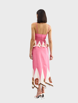 Stylish poppy antique midi skirt, offering a blend of elegance and comfort for everyday or special occasions.