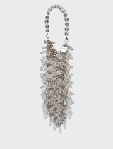 Elegant silver chainmail bag named Florence, featuring a unique texture and contemporary design for fashionable use.