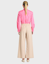 Elegant Saville shirt in a light floss hue, showcasing a traditional collar and button closure.