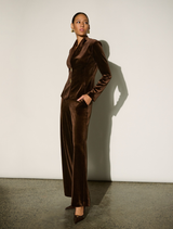Mahogany wide-leg trousers by Joseph Ribkoff, featuring a belted waist and pockets, ideal for formal and office wear.