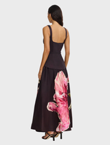 Arnet Magnolia Actonhill Maxi Dress in rich garnet, designed with a graceful fit and beautiful floral accents.