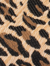 With a half-moon shape, the leopard print Geena Straw Clutch Bag includes a woven design, a detachable chain, and a magnetic closure for ease of use.