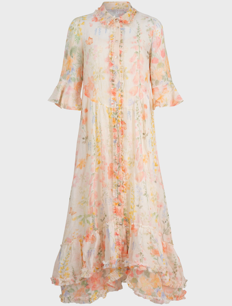 Vintage Floral Get Shirty Dress featuring a floral print on both the front and back.