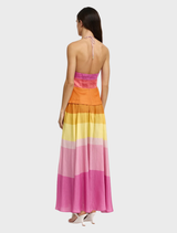 Rourke Maxi Dress in Getali Mix presents a stylish, long design with a lively pattern, suitable for warm weather wear.