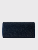 Stylish navy envelope clutch with crystal accents, magnetic closure, and detachable chain; designed for smartphones and essentials.