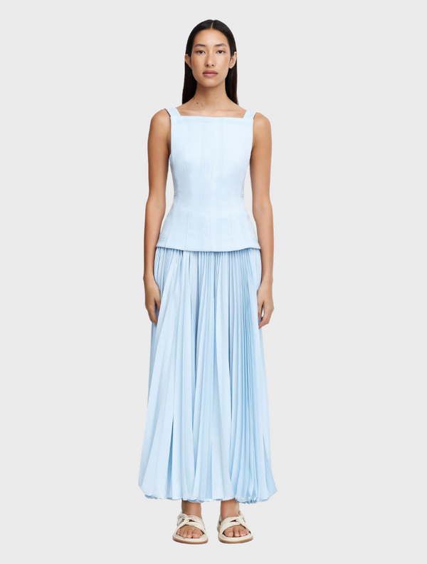 Baby blue Hollinshill maxi dress with a flowing silhouette, perfect for summer occasions and casual outings.