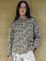 Leopard print jacket from the Invent The Future collection, featuring a stylish design and modern silhouette.