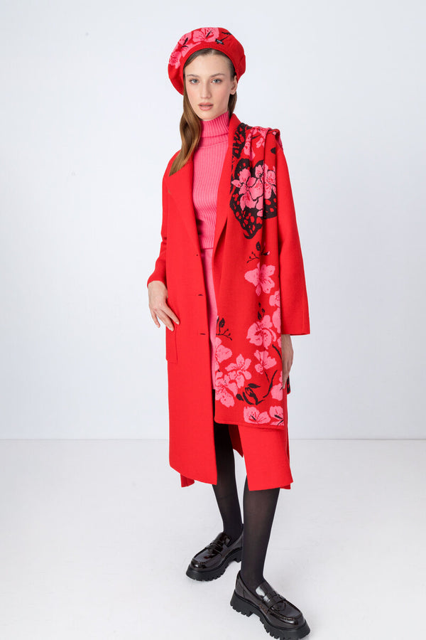 Scarf Orchid Motive - Red