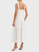 Stylish ivory Kahlia Midi Dress, designed with a graceful cut for a timeless and versatile look.