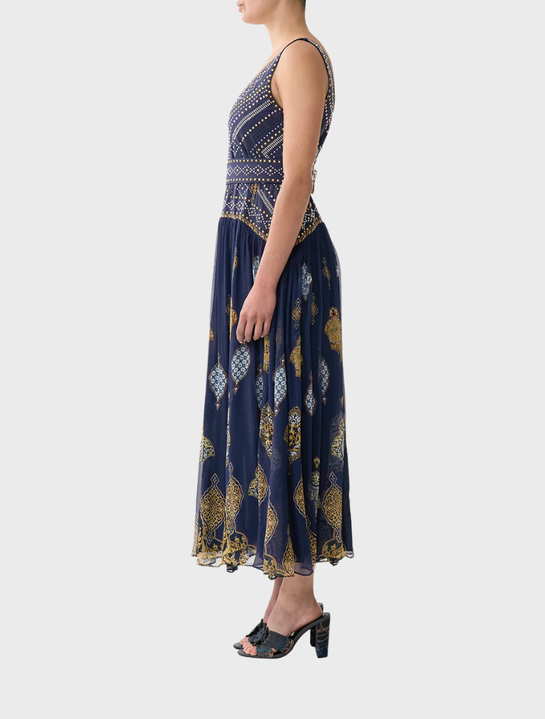 Elegant jersey tank dress with a contrast skirt by The Imperial Gate, combining comfort and style for versatile wear.