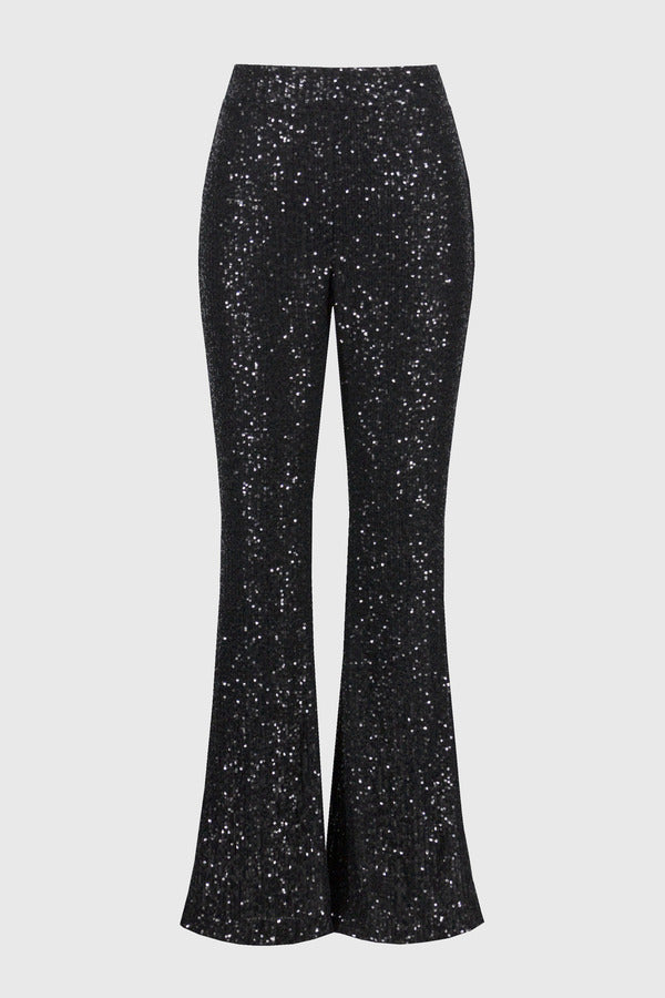 Sequined High-waisted Trousers