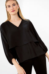 V-neck Batwing Sleeve Pullover