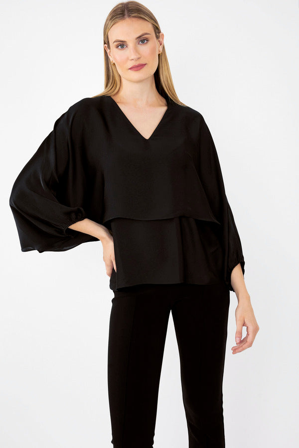 V-neck Batwing Sleeve Pullover