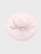 Stylish pink Josephine fascinator adorned with decorative elements, suitable for weddings or upscale gatherings.