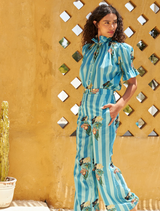 Julianna shirt displaying a chic stripe pattern, suitable for both everyday wear and dressier events.