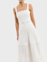  Kahlia Midi Dress in ivory, offering a refined and elegant appearance for both day and evening wear.