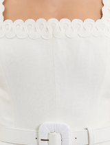 Kahlia Midi Dress in ivory, featuring a flowing silhouette and elegant design, perfect for formal or casual occasions.