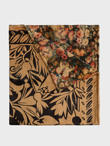 Cozy Laurel Canyon blanket styled as a scarf, featuring soft fabric and a warm, inviting design perfect for chilly days.