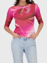 Pink Leglet T-shirt with an all-over floral print, perfect for spring, offering comfort and style for casual wear.