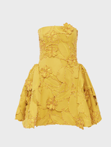 A chic mini dress featuring a beautifully embellished bustier, ideal for adding a touch of glamour to any wardrobe.