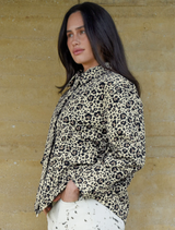 Invent The Future jacket in a bold leopard print, showcasing a contemporary style and unique fashion statement.