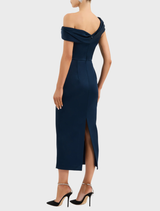  Lessa Midi Dress in navy, designed with a chic silhouette, suitable for various occasions.