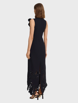 Black Lessonhall Maxi Dress showcasing a chic, long design, suitable for both casual and formal wear.