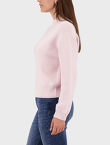Basic left-left sweater in light rose, showcasing a minimalist design perfect for everyday outfits.