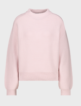 Light rose sweater with a basic left-left design, featuring a simple and elegant style suitable for casual wear.
