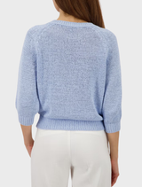 Light sky basic ribbons sweater, designed for a relaxed and fashionable appearance.